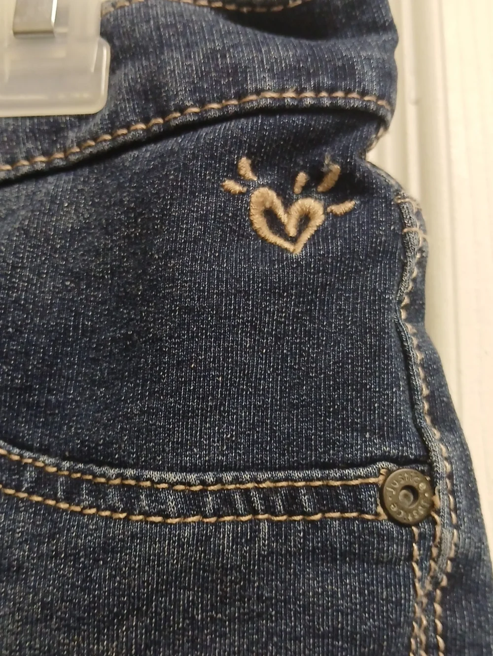 Justice Premium Jeans Girls Plus Denim Shorts Dark Wash Stretch Size 16 1/2